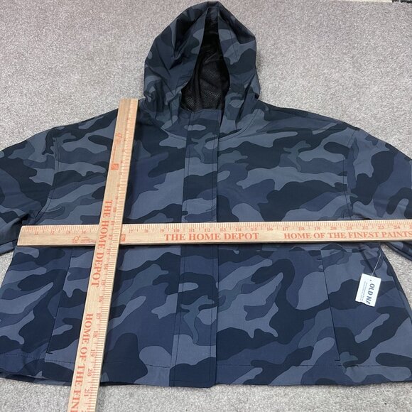 Old Navy Active Jacket Gray Camo Long Sleeve Hooded Cropped Women’s Size Lg NWT - Picture 2 of 10